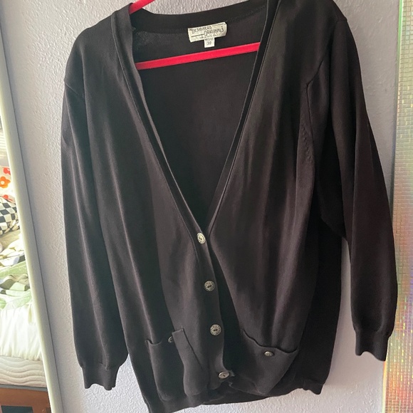 VINTAGE Oversized Cardigan with pockets, BlacDesigners Originals, Size Med/Lg 38 - Picture 1 of 3